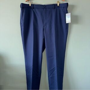 PGA TOUR Pants Men 40 x 32 Navy Flat Front Active Waist Stretch SPF Golf Trouser